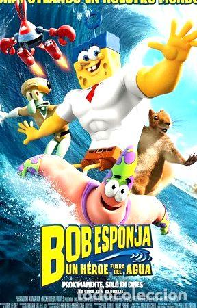 Cine: poster original cine bob esponja un heroe fuera del agua