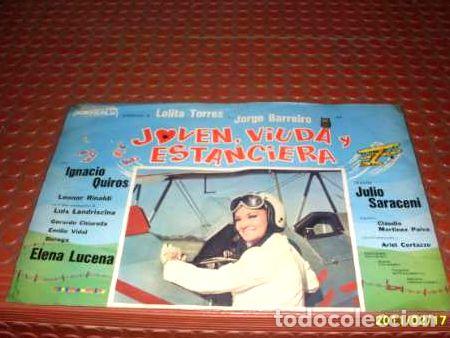 Kino: poster de pelicula joven viuda y estanciera antiguo
