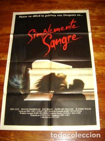Kino: afiche de cine simplemente sangre joel coen mcdormand getz