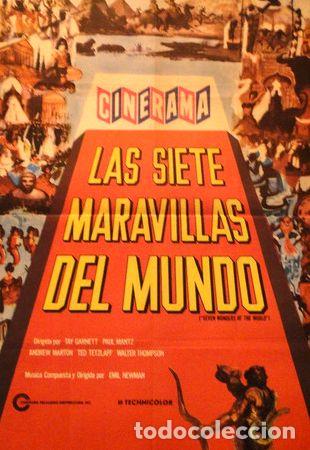 Kino: afiche original cine las 7 maravillas del mundo 1956