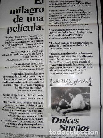 Kino: afiche cine dulces suenos jessica lange sweet dreams critica