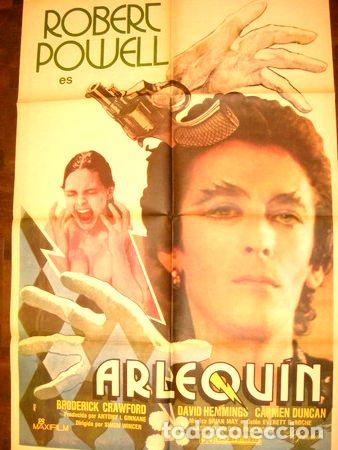 Kino: afiche de cine arlequin con robert powell terror crimen cine