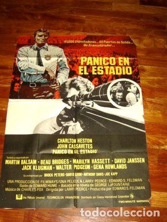 Cine: afiche de cine panico en el estadio charlton heston cassavet