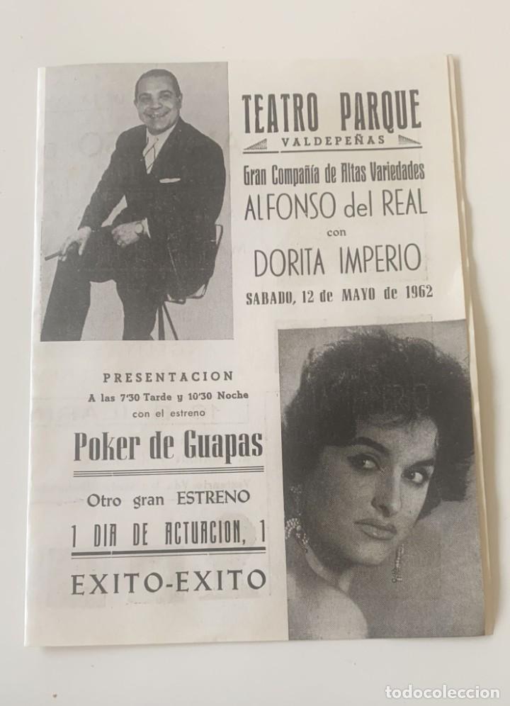 Kino: CARTELES Y PANFLETOS ANTIGUOS CINE PARQUE DE VALDEPE&Ntilde;AS CIUDAD REAL A&Ntilde;OS 60 LOTE DE 4 TAMA&Ntilde;O FOLIO