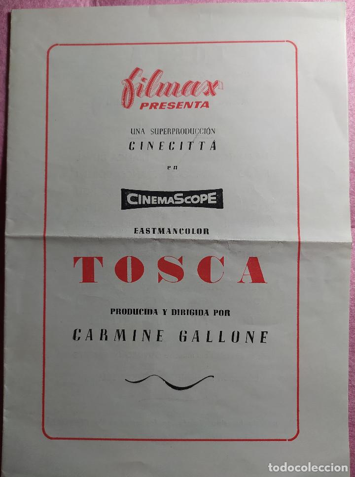 Kino: FOLLETO CINE FLORIDA - TOSCA / PUCCINI - Franca Duval / Franco Corelli / Antonio Sacchetti