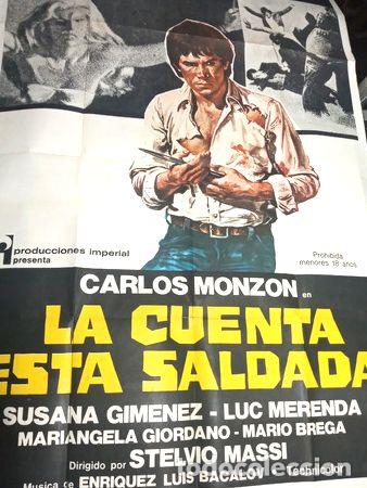 Kino: afiche de cine la cuenta esta saldada monzon gimenez