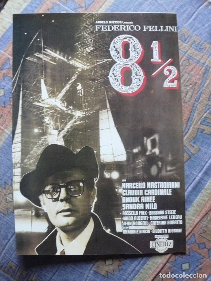 Kino: Cartel Tama&ntilde;o Folio con informacion detras de la pelicula: Ocho y Medio