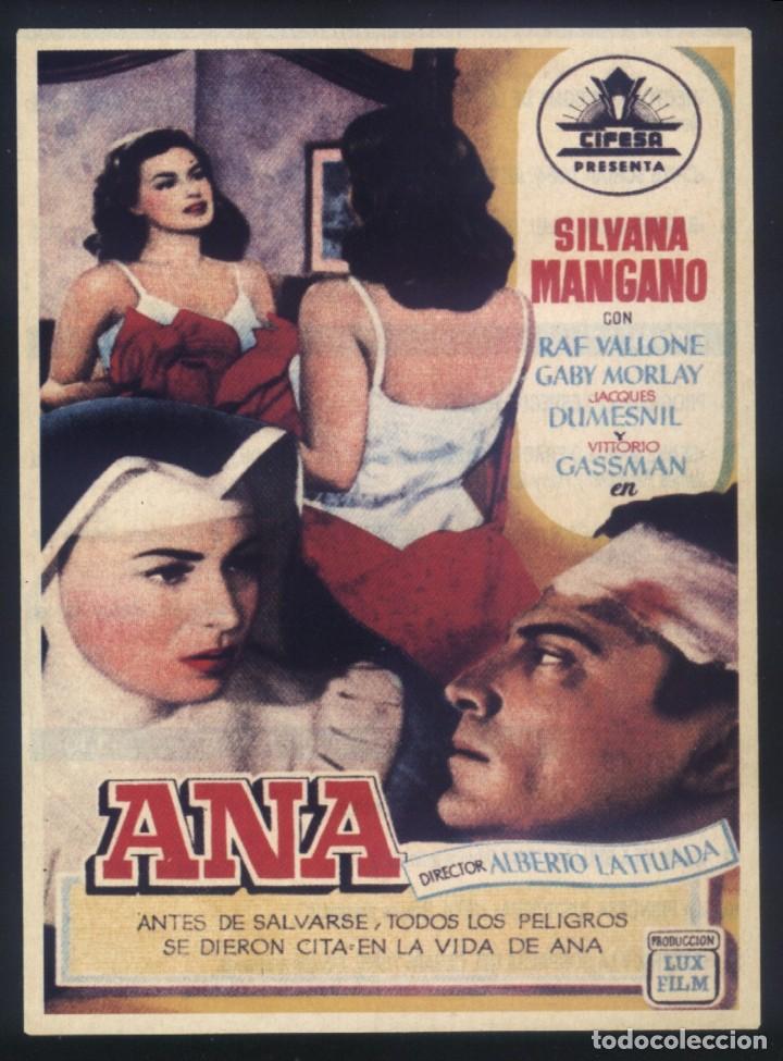 Kino: Q-09508- ANA (ANNA) (Recorte prensa 10x14) Silvana Mangano - Raf Vallone - Jacques Dumesnil