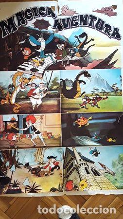 Kino: afiche cine magica aventura dibujos animados retro dragones