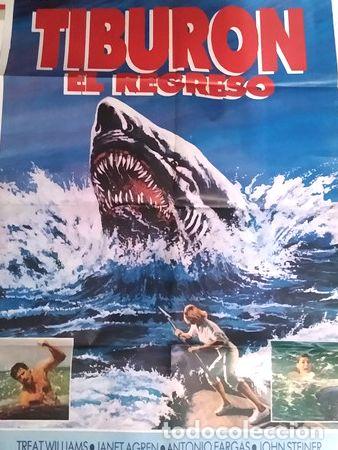 Cine: afiche antiguo tiburon - Foto 1