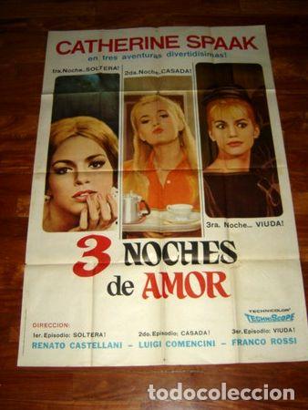 Kino: afiche de cine 3 noches de amor catherine spaak salvatori