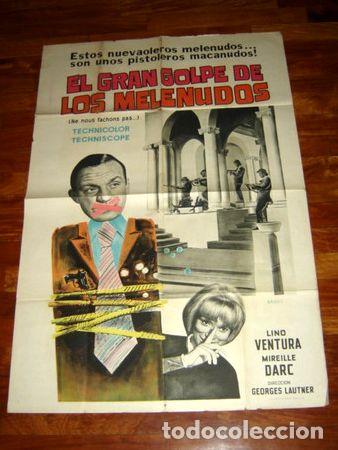 Kino: afiche de cine el gran golpe de los melenudos lino ventura