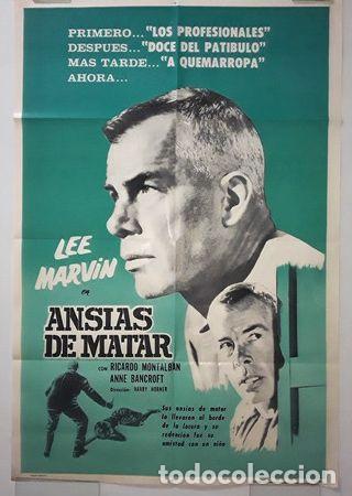 Kino: afiche cine ansias de matar lee marvin ricardo montalban