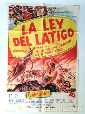 Kino: afiche cine original kangaroo 1952 la ley del latigo