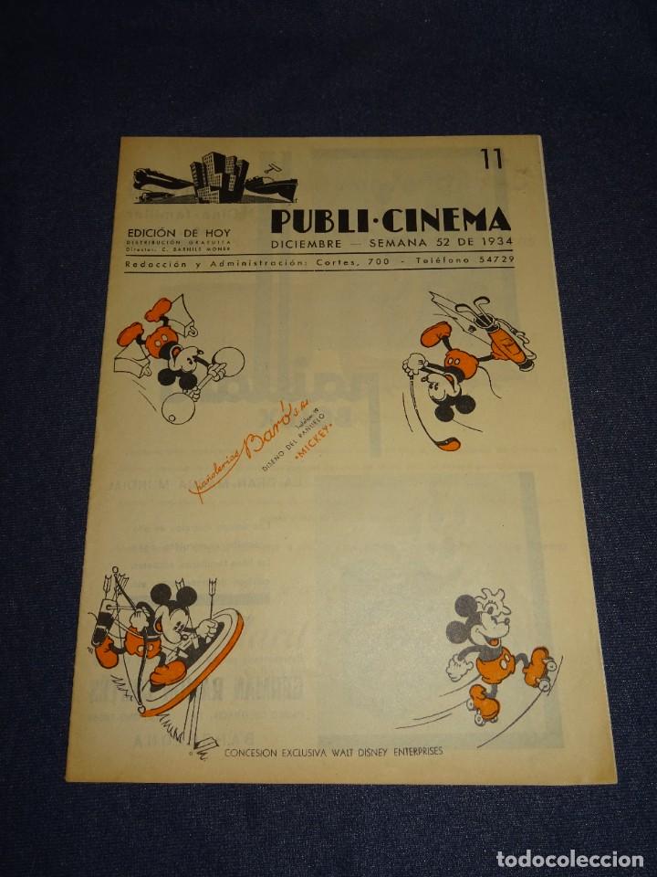 (M0) PUBLI-CINEMA 1934 N.11 PAÑOLERIAS BARÓ S.A. DISEÑO DEL PAÑUELO MICKEY MOUSE, 22 PAG (Cine - Revistas - Otros)