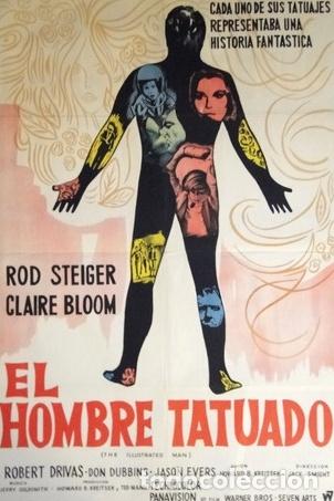 Kino: afiche el hombre tatuado bradbury 1969 original cine