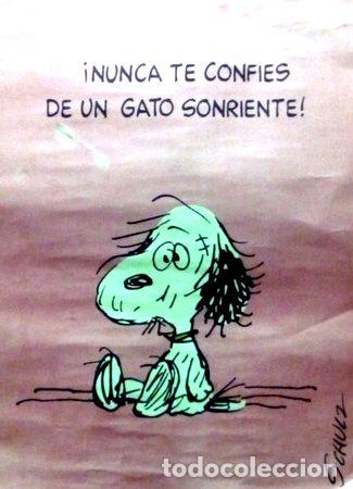 Cine: antiguo poster original snoopy peanuts dec 60 rosa 50x70cm