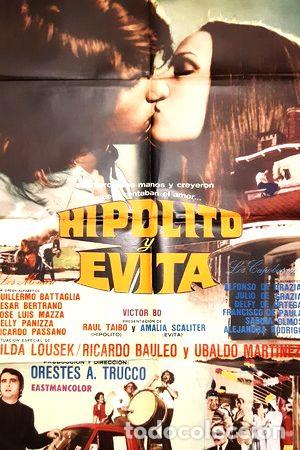 Kino: afiche original cine 102x68cm hipolito y evita 1973 mbueno