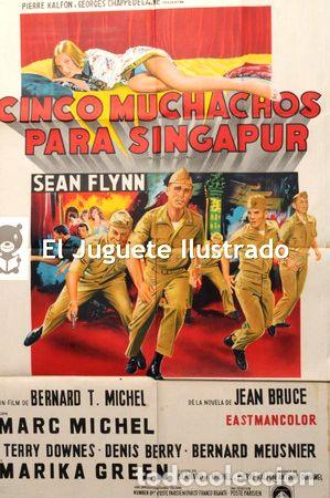 Kino: cinco muchachos para singapur belico 1967 afiche antiguo