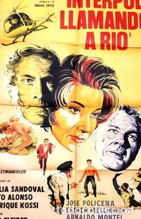 Kino: afiche 105x70cm interpol llamando a rio julia sandoval 1962