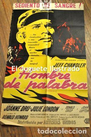 Kino: hombre de palabra jeff chandler afiche cine antiguo1957