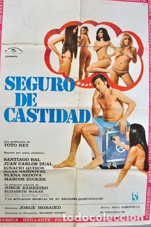Kino: afiche cine argentino seguro castidad 100x70 erotico
