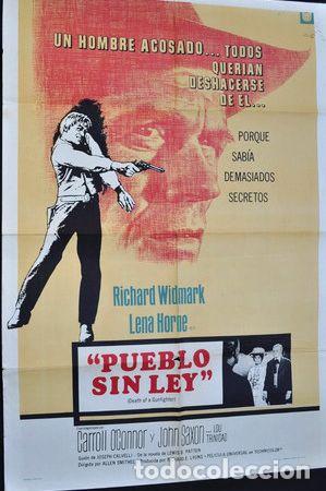 Kino: cine afiche pelicula pueblo sin ley 1969 widmark western