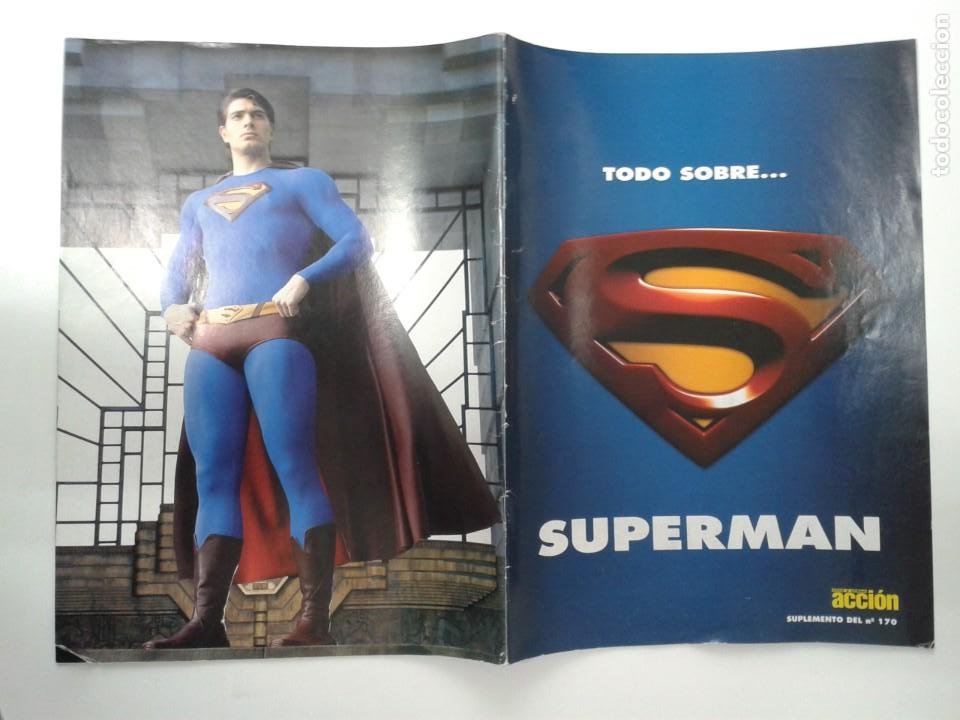Cine: TODO SOBRE SUPERMAN (1938-2006). 46 PAGS. CON POSTER (56 X 41 cm) Y CÓMIC de la revista Acción. - Foto 2 - 299191238