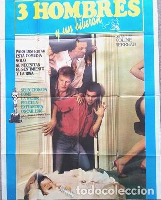 Kino: antiguo afiche de pelicula 3 hombres y un biberon 378