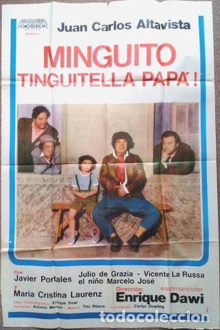 Kino: antiguo afiche de pelicula minguito tinguitela papa 412