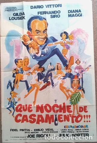 Kino: antiguo afiche de pelicula que noche de casamiento 310