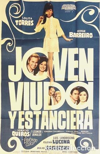 Kino: poster antiguo de la pelicula joven viuda y estanciera 746