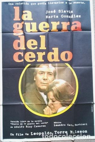 Cinema: antiguo afiche de pelicula la guerra del cerdo 353