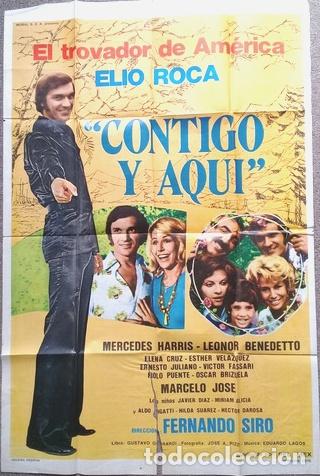 Cinema: antiguo afiche de pelicula contigo y aqui 305