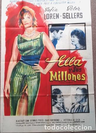 Cinema: antiguo afiche de pelicula ella y sus millones 587