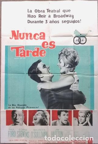 Kino: antiguo afiche de pelicula nunca es tarde 680