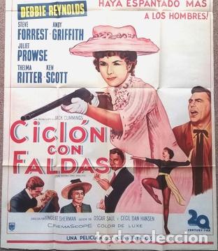 Kino: antiguo afiche decine ciclon con faldas 596