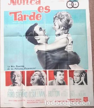 Kino: antiguo afiche de pelicula nunca es tarde 664