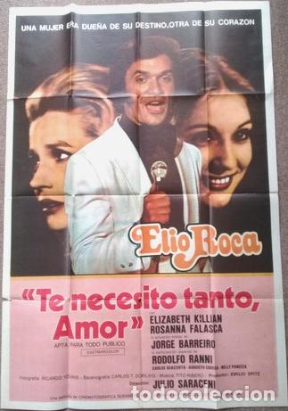 Kino: antiguo afiche de pelicula te necesito tanto amor 629