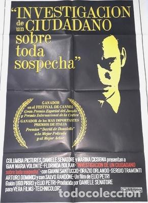 Kino: investigacion de un ciudadano sobre toda sospecha afiche y12