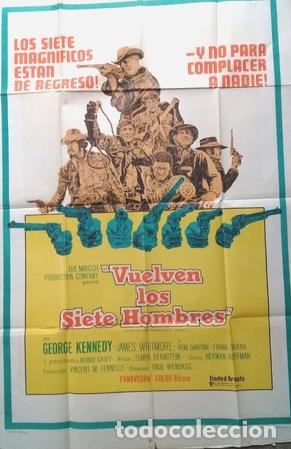 Kino: antiguo afiche de pelicula vuelven los 7 hombres 523