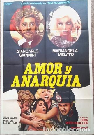 Kino: antiguo afiche de pelicula amor y anarquia 543