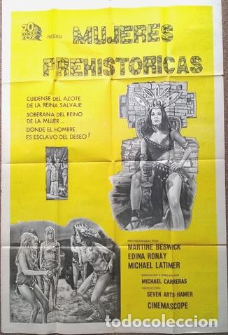 Kino: antiguo afiche de pelicula mujeres prehistoricas 544