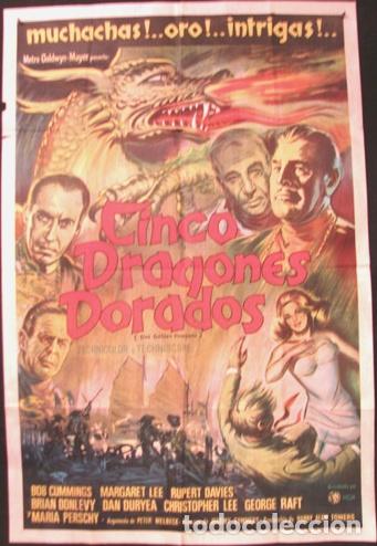 Kino: afiche original cinco dragones cristopher lee