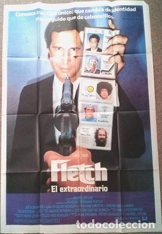 Kino: antiguo afiche de pelicula fletch el extraordinario 649