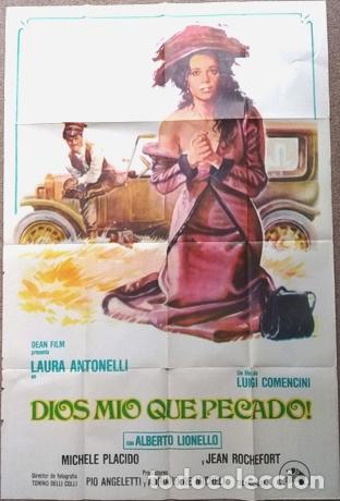 Kino: antiguo afiche de pelicula dios mio que pecado 612