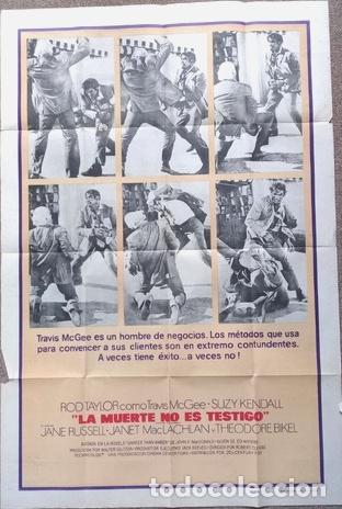 Kino: antiguo afiche de pelicula la muerte no es testigo 602