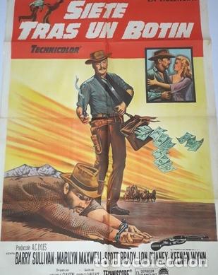 Kino: siete tras un botin afiche barry sullivan marilyn maxwellu20