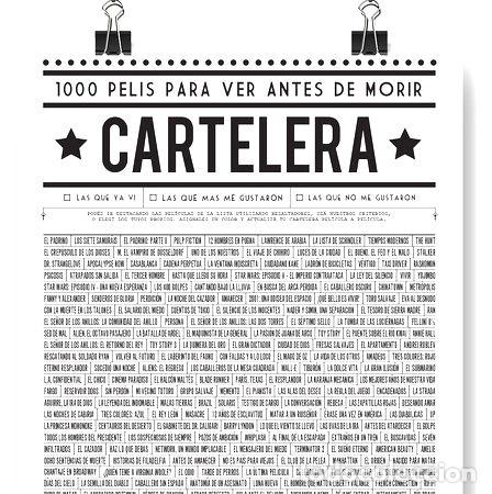 Kino: cartelera poster con 1000 pelis para ver antes de morir