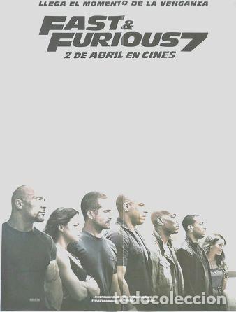 Kino: lote x2 posters rapido y furiosos paul walker germanes